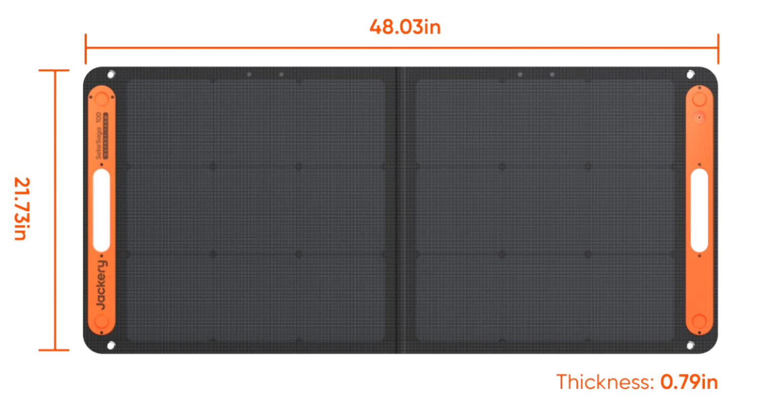 Jackery SolarSaga 100W Solar Panel | Foldable, Bifacial, Waterproof | 21-0002-000058