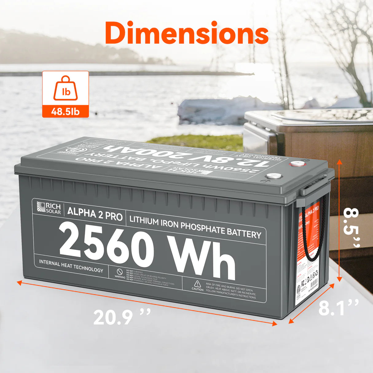 Rich Solar Alpha 2 PRO | 12 V 200 Ah LiFePO4 Battery | RS-B122SP