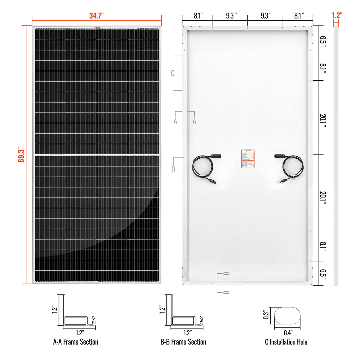 Rich Solar Mega 335 PRO | 335W Grid-Tie & Off-Grid Solar Panel | RS-M335P-8